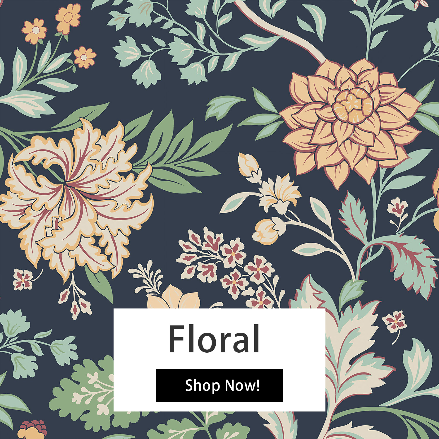 A dark floral Sevalo wallpaper pattern